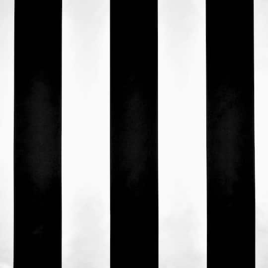 Black/White Wide Stripe Matte Satin